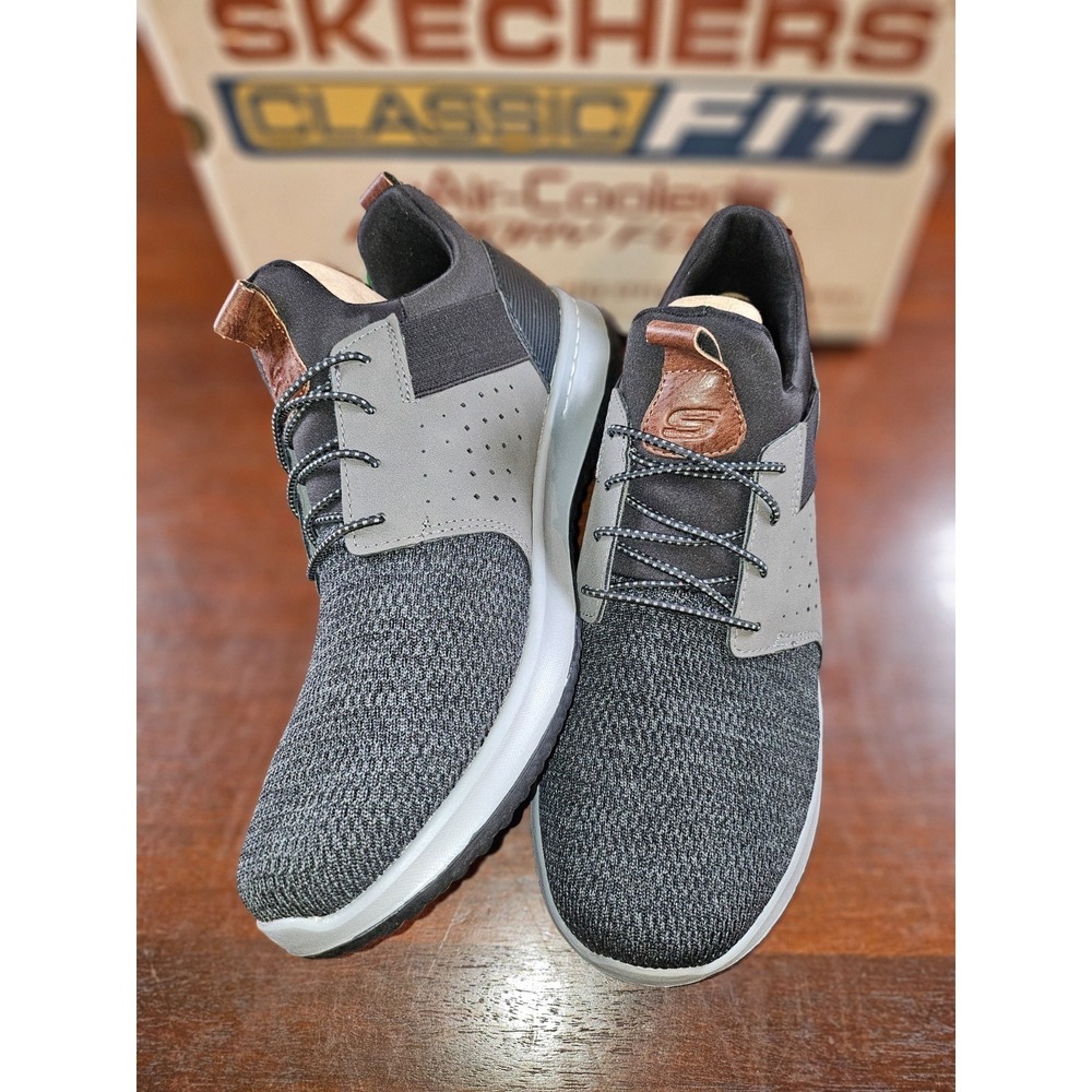Skechers Men's Classic Fit-Delson-Camden Sneaker 11.5 Wide Black/Grey - Picture 5 of 8